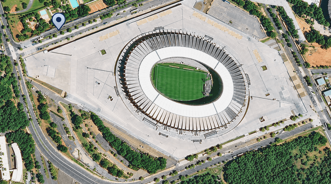 Ponto de desembarque do transfer oficial no Mineirão
